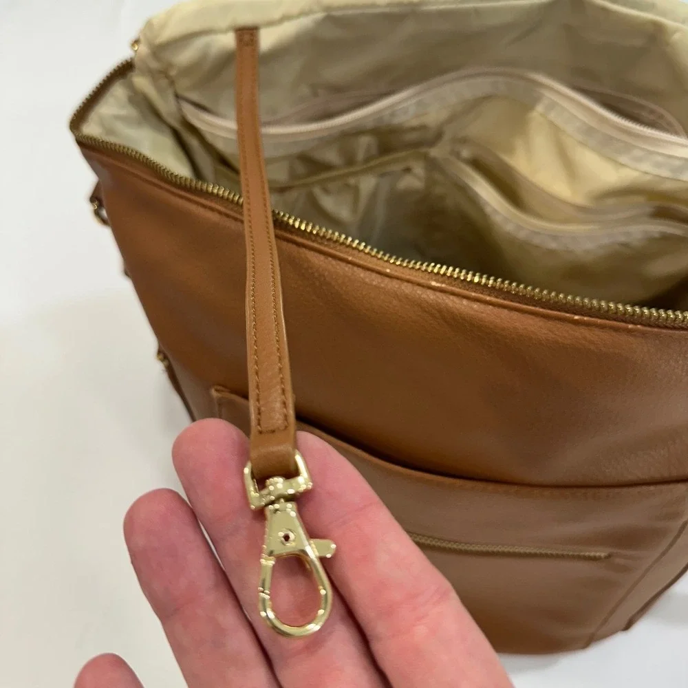 Miss Fong Diaper Bag Backpack Women‎ Large Brown Vegan Leather Insulated Classic